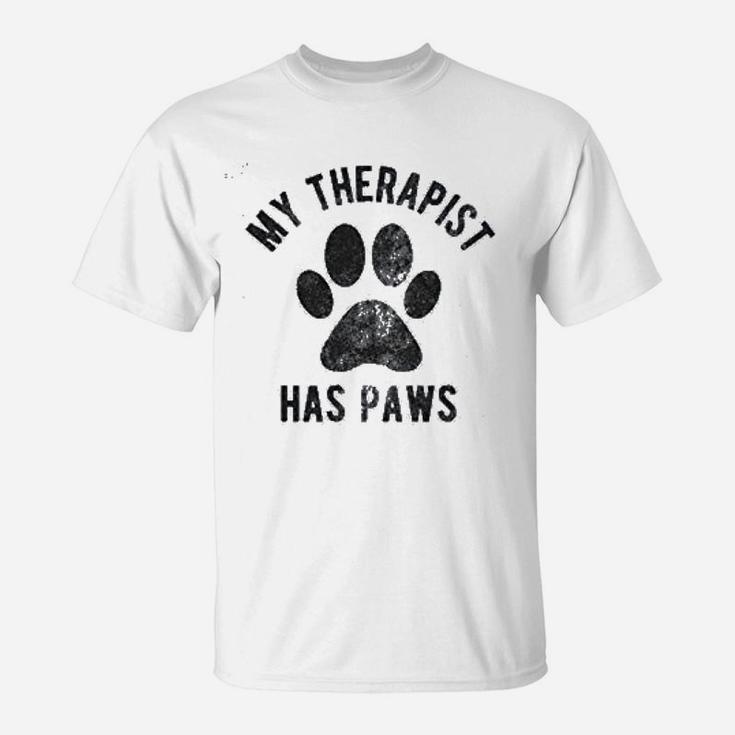 My Therapist Has Paws Funny Pet Puppy T-Shirt