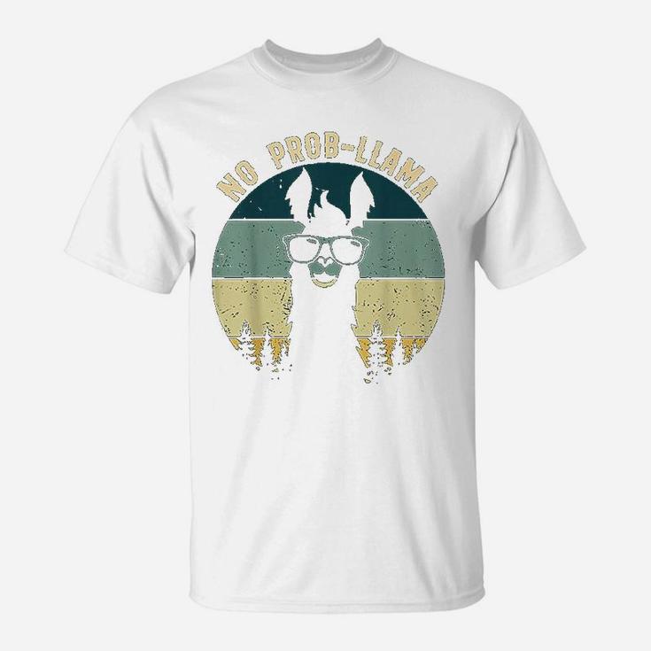No Probllama Vintage Llama Alpaca T-Shirt