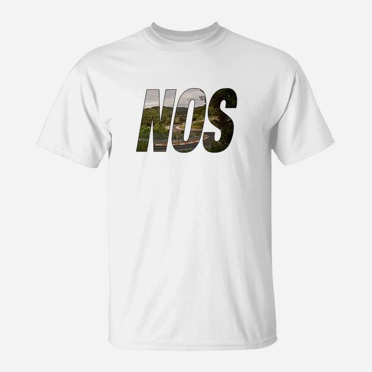 NOS Logo Herren T-Shirt in Camo-Print, Weiß