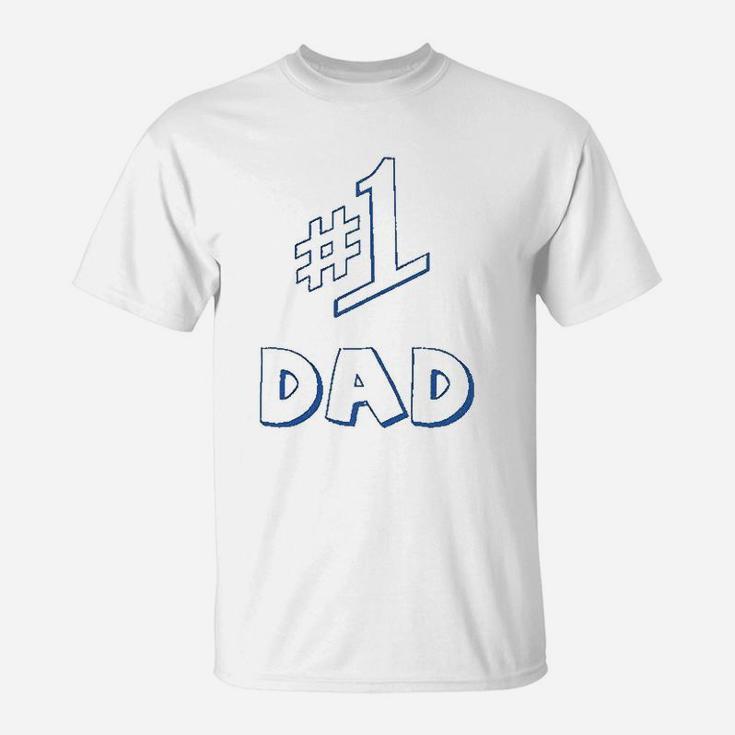 Number 1 One Dad Daddy Fathers Day T-Shirt