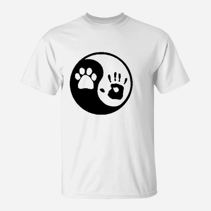 Os Gear Paw Hand Print Dog Animal Rescue Adopted Pet Lover T-Shirt