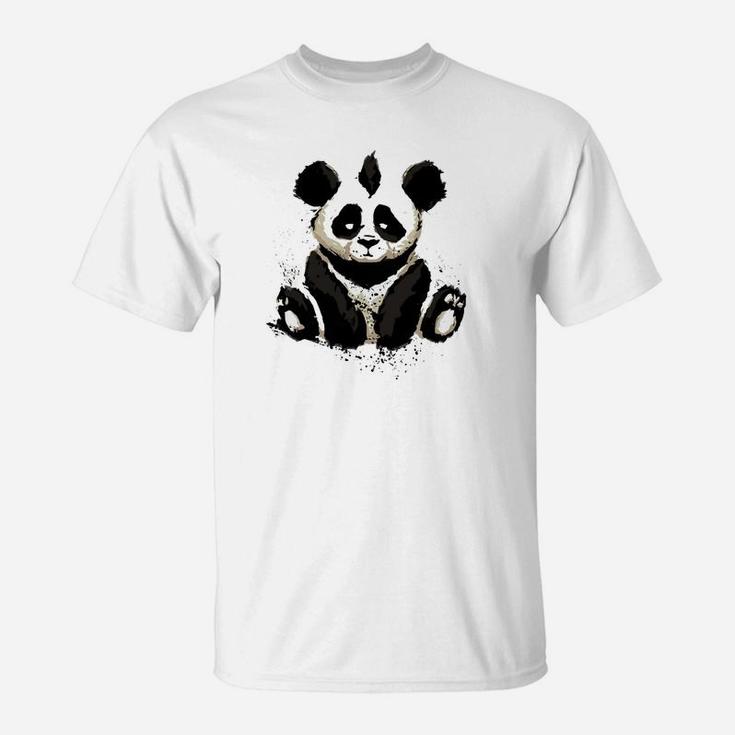 Panda-Print Unisex T-Shirt in Weiß, Kuscheliges Streetwear-Oberteil