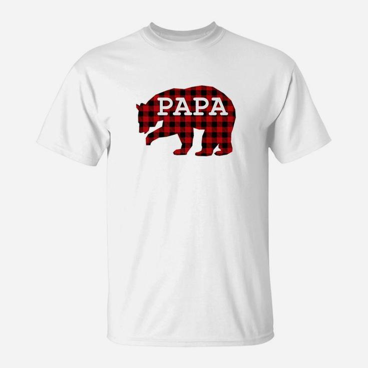 Papa Bear Matching Buffalo Family Christmas Pajama T-Shirt