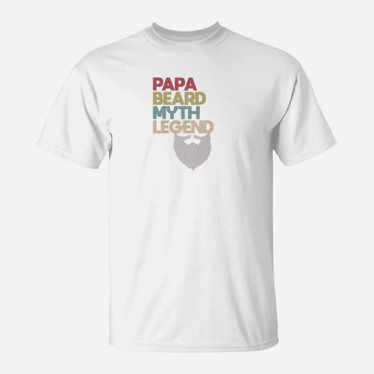 Papa Beard Myth Legend Funny Papa Grandpa Dad T-Shirt