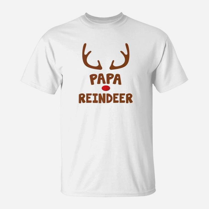 Papa Christmas Reindeer Face Family Costume T-Shirt