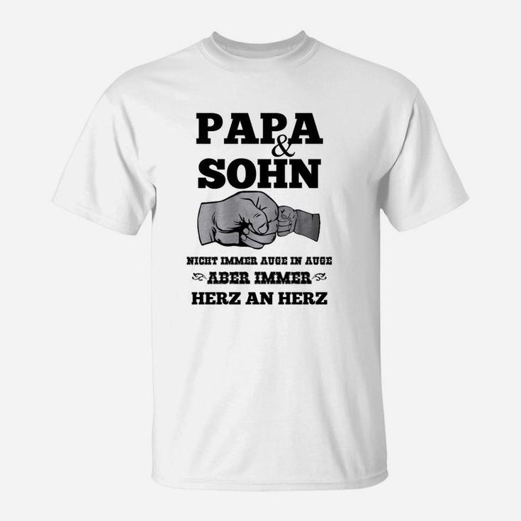 Papa & Sohn Handabdruck T-Shirt, Herz an Herz Design