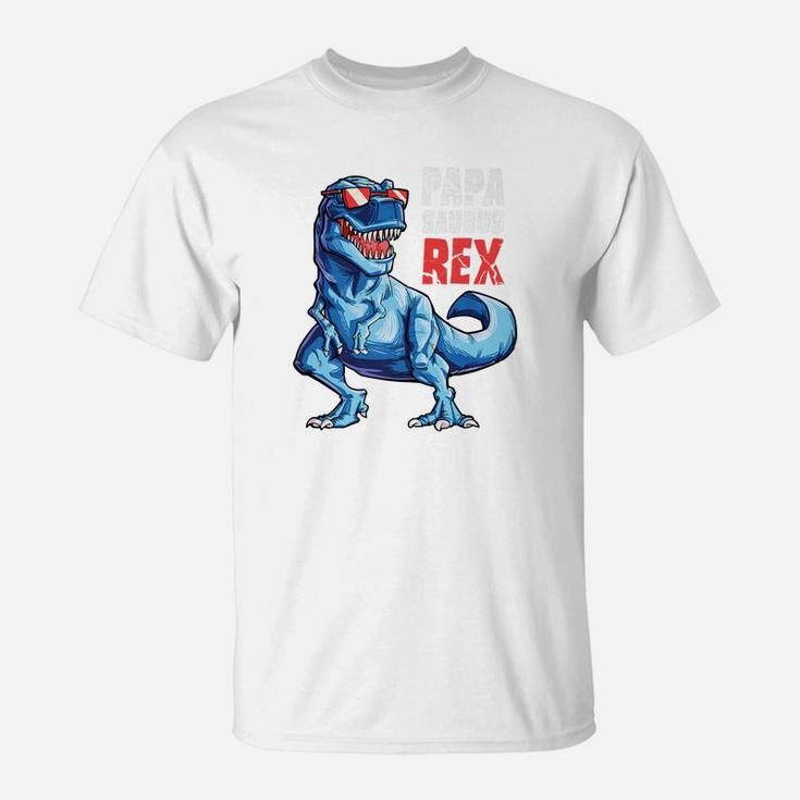 Papasaurus T Rex Papa Saurus Dinosaur Men Dad Daddy T-Shirt