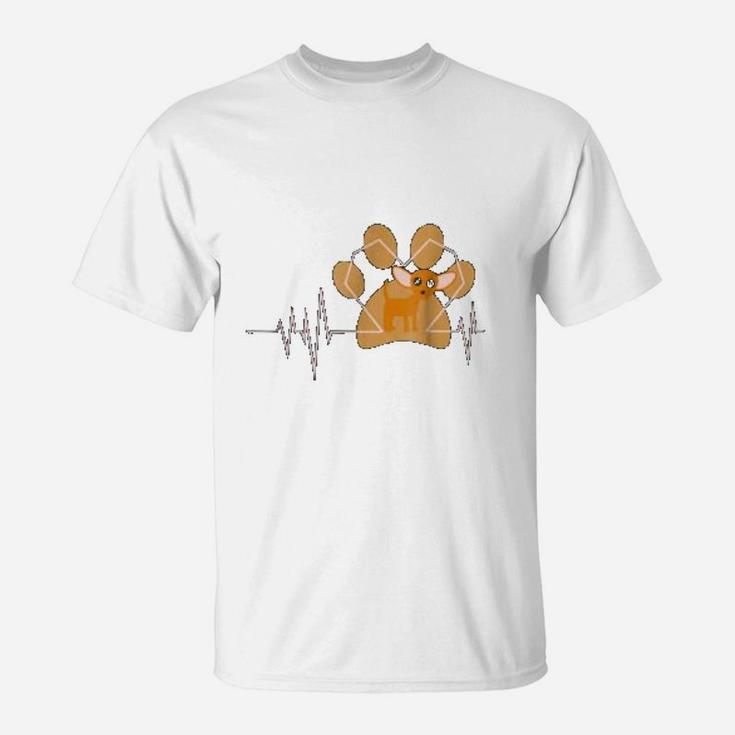 Paw Dog Chihuahua Heartbeats T-Shirt
