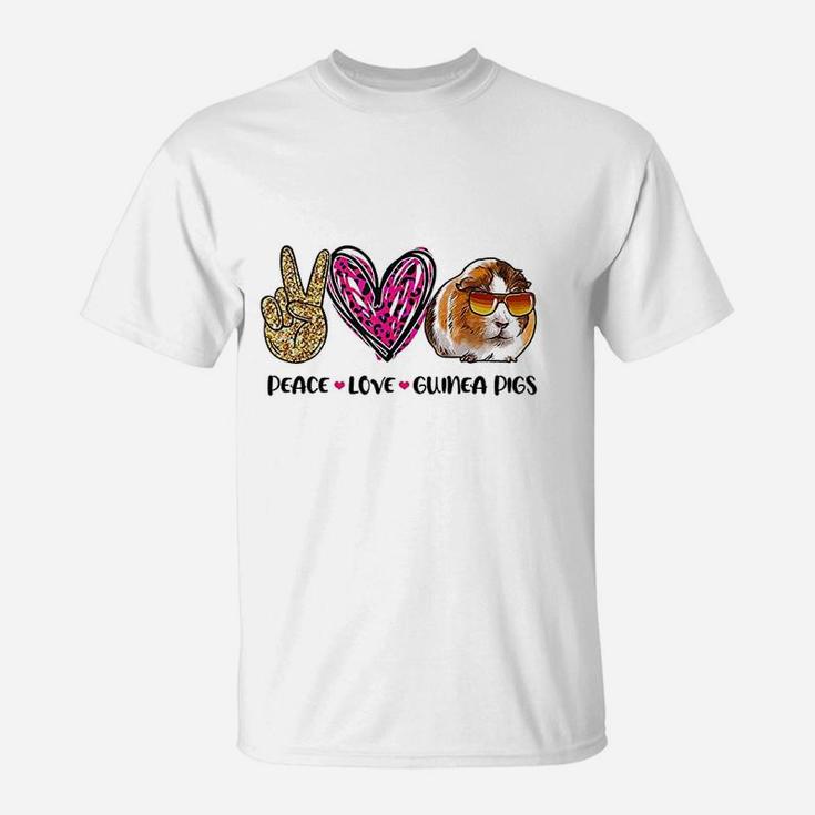 Peace Love Guinea Pigs Gift For Guinea Pigs Lover T-Shirt