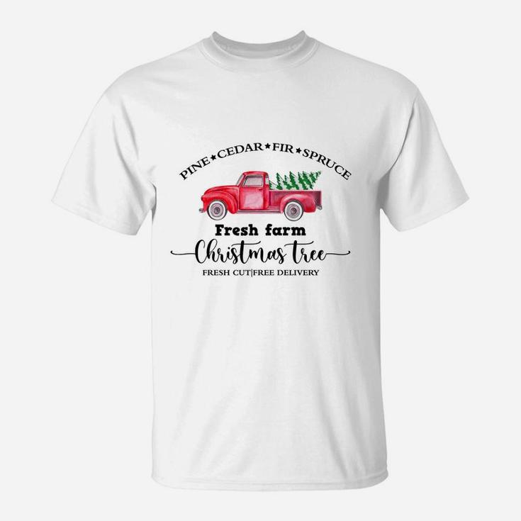 Pine Cedar Fir Spruce Fresh Farm Christmas Trees T-Shirt