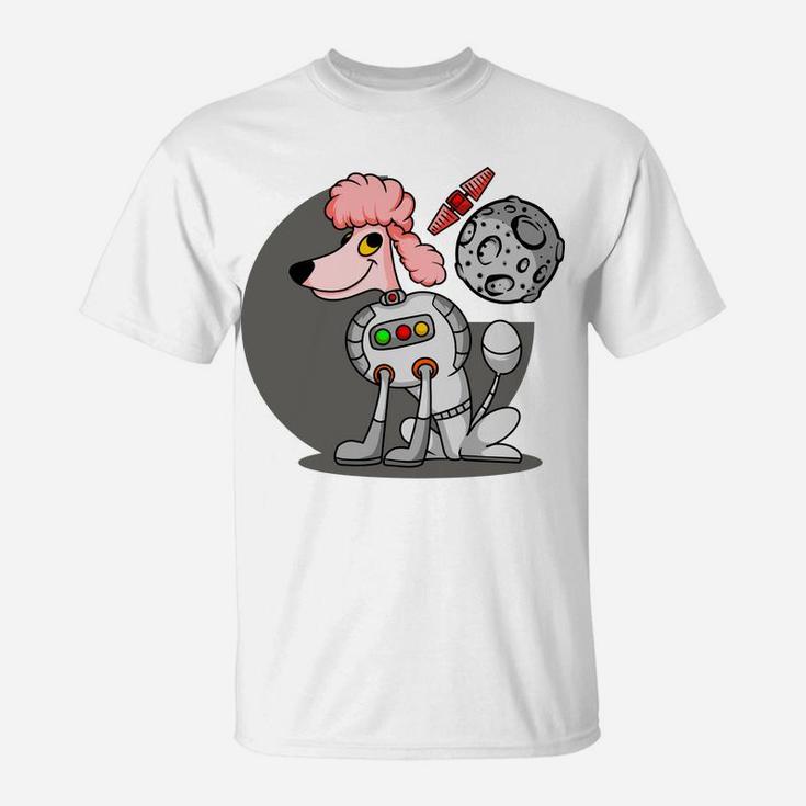 Pink Dog Astronaut Cute Cartoon Dog Galaxy Space T-Shirt
