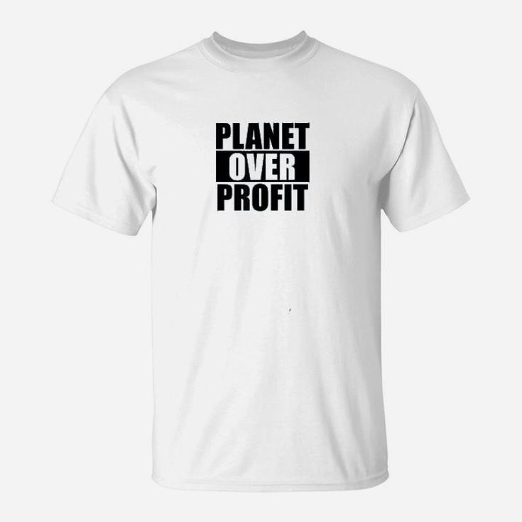 Planet Over Profit Earth Day Climate Change T-Shirt