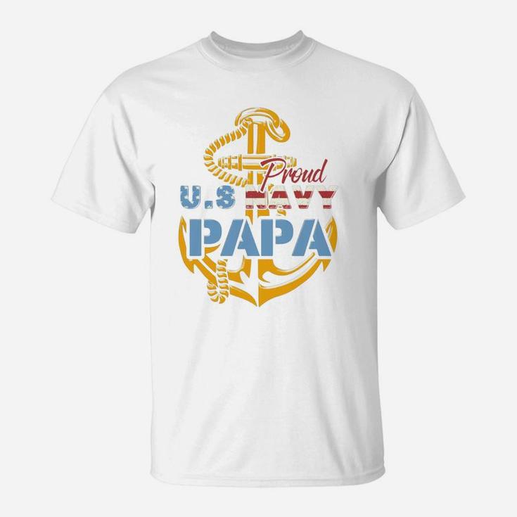 Proud Us Navy Papa Shirt, dad birthday gifts T-Shirt