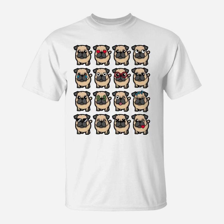 Pug Funny Dog Emotions T-Shirt