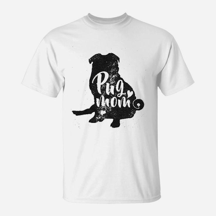 Pug Mom Funny Gift For Dog Mom Pet Owner Lover Vintage Graphic T-Shirt