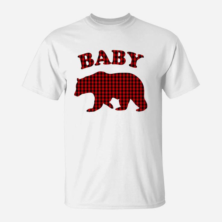 Red Plaid Baby Bear Buffalo Family Pajama T-Shirt