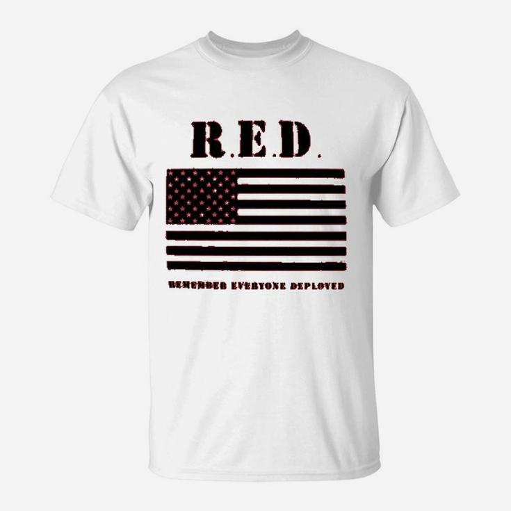 Remember Everyone Deployed Red Friday Flag Military T-Shirt