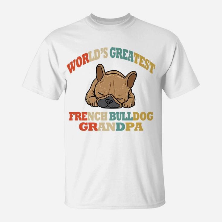 Retro Funny French Bulldog Grandpa T-Shirt
