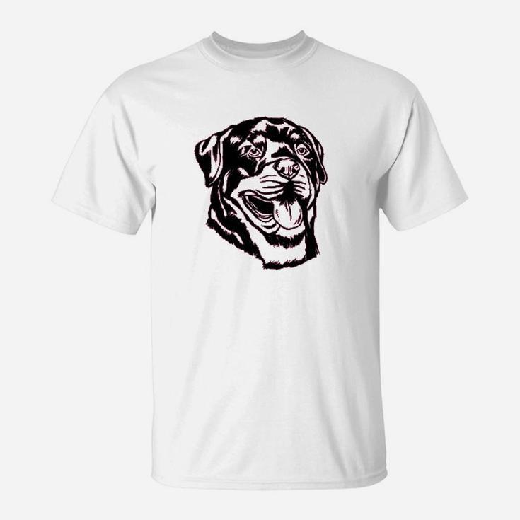 Rottweiler Dog Face Graphics T-Shirt