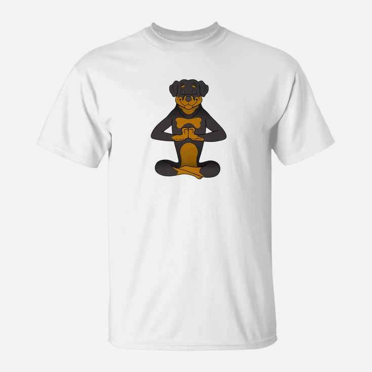 Rottweiler Yoga Namaste Funny Dog Gift Premium T-Shirt