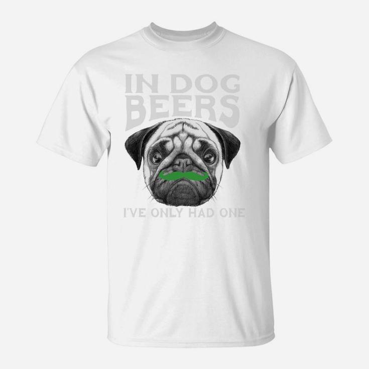 Saint Patricks Day Pug Dog Irish Mustache T-Shirt
