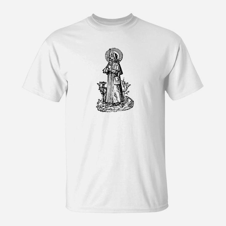 Saint With Dog Religious Icon Art Dtf529a Premium T-Shirt