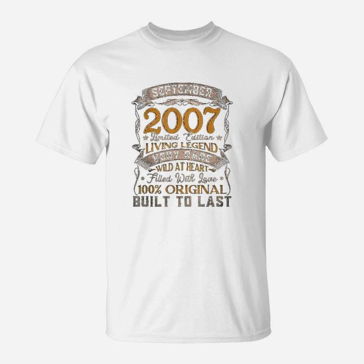 September 2007 Vintage 15th Birthday Classic 15 Years Old  T-Shirt
