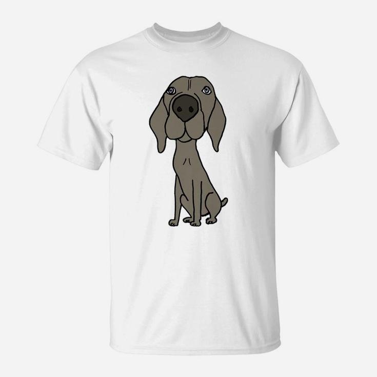 Smilespets Funny Cute Weimaraner Dog Art T-Shirt