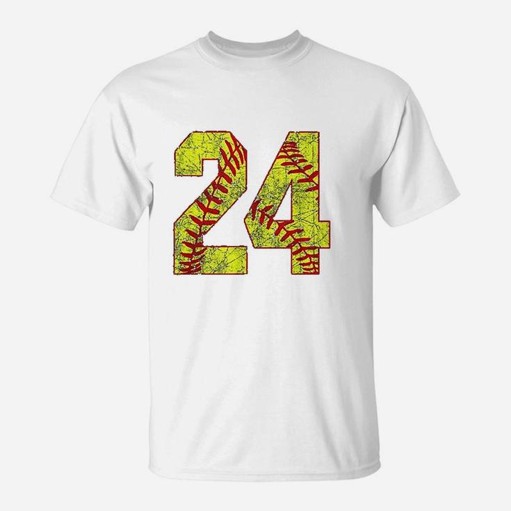 Softball 24 Fast Pitch Love Softball Mom Favorite Player T-Shirt