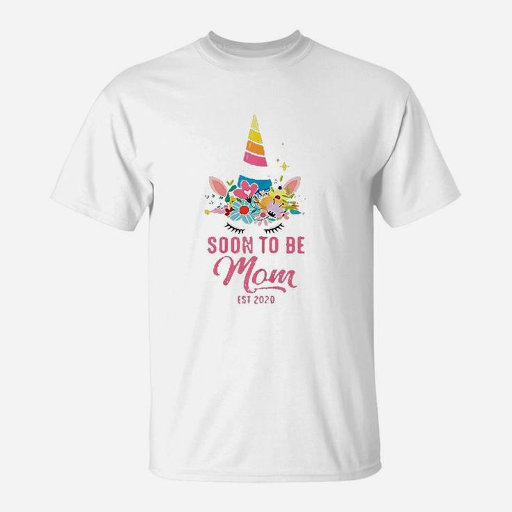 Soon To Be Mom 2020 Costume Unicorn Gender Reveal Gift T-Shirt