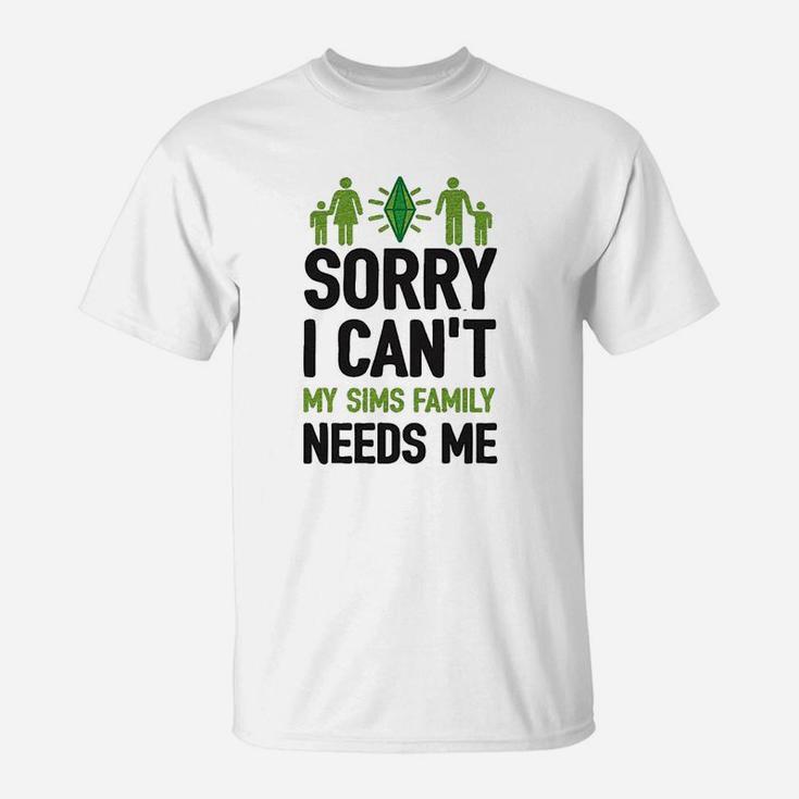 Sorry I Cant My Sims Family Needs Me Athletic T-Shirt