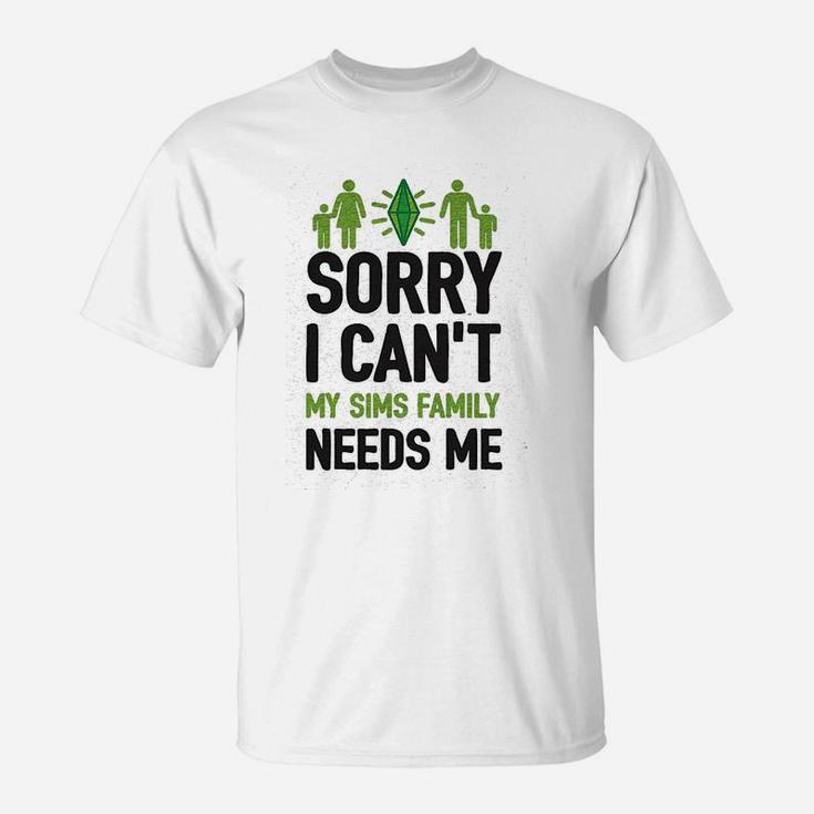 Sorry I Cant My Sims Family Needs Me Athletic T-Shirt