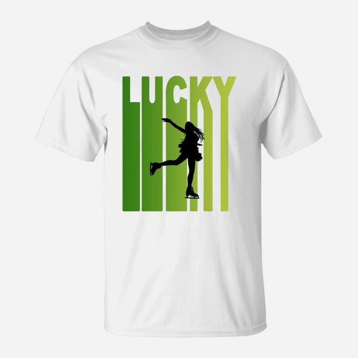 St Patricks Day Lucky Ice Skating Funny Sport Lovers Gift T-Shirt