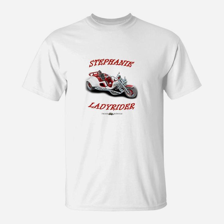 Stephanie Lady Rider Motorrad T-Shirt, Bikerin Motiv für Damen