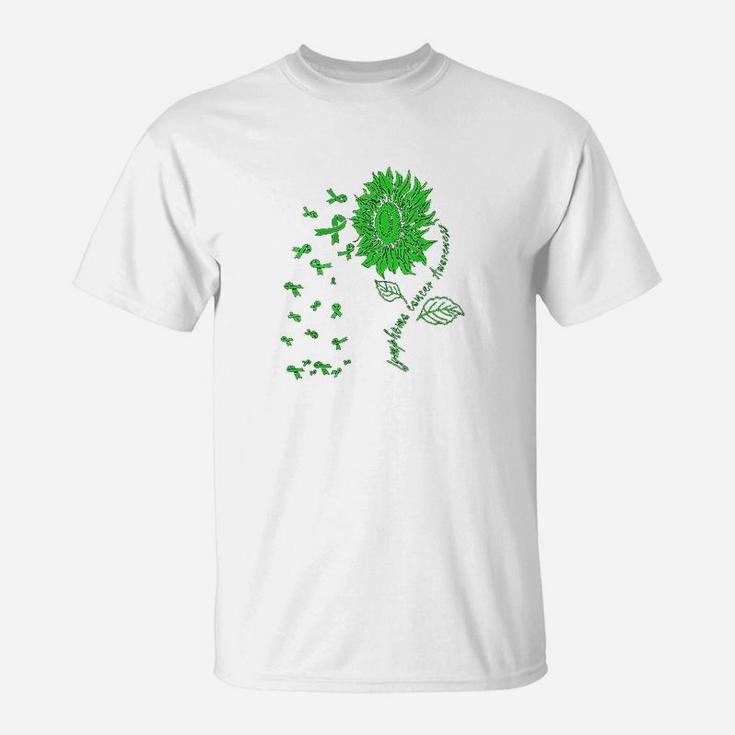 Sunflower Lymphoma Awareness Lime Green Ribbon T-Shirt