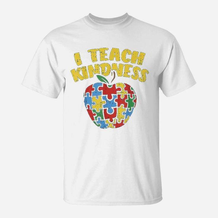 Teacher I Teach Kindness Apple Puzzle T-Shirt