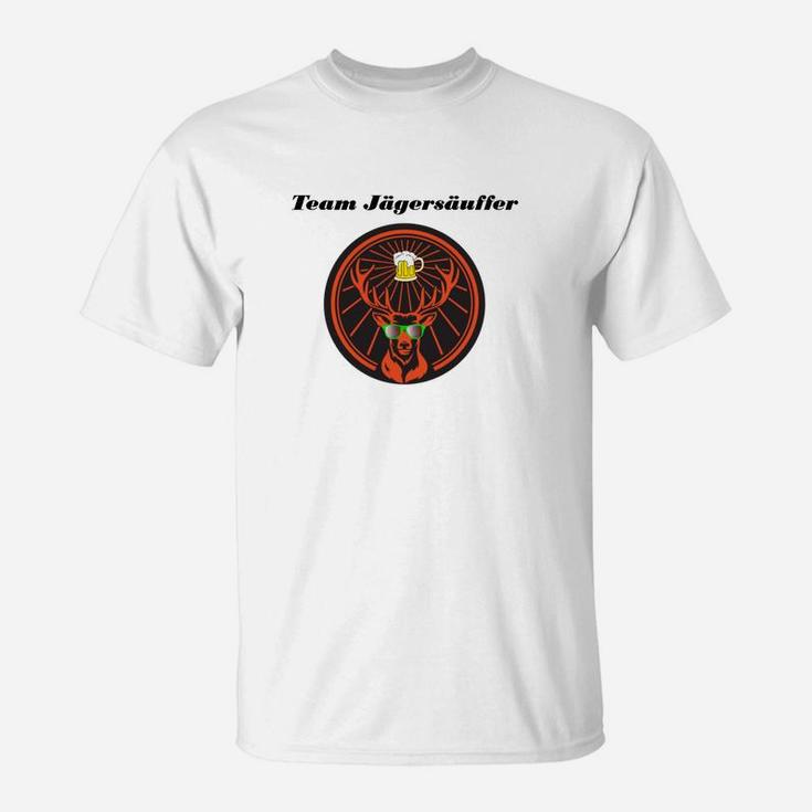 Team Jägermeister Herren T-Shirt, Lässiges Weißes Rundhals-Shirt
