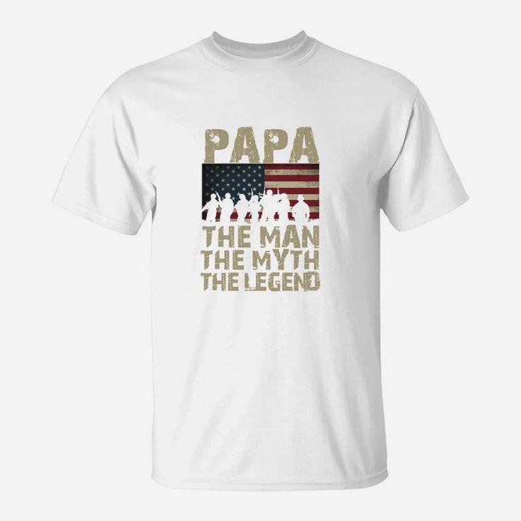 The Man Myth Legend Papa T Shirts Men Veteran Army T-Shirt