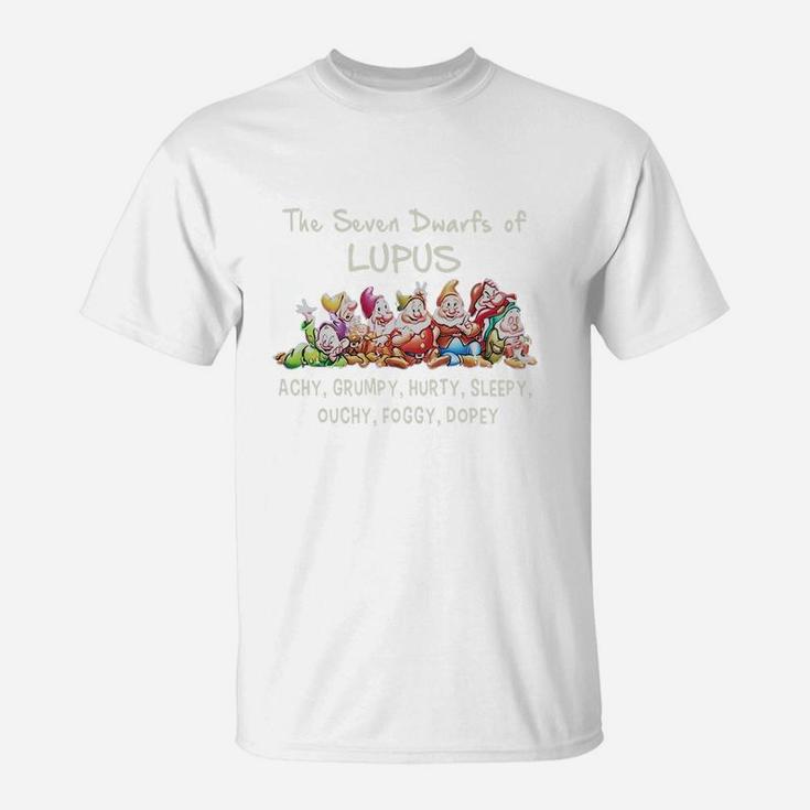 The Seven Dwarfs Of Lupus Achy Grumpy Hurty Sleepy Ouchy Foggy Dopey Shirt T Shirt Seseable UK