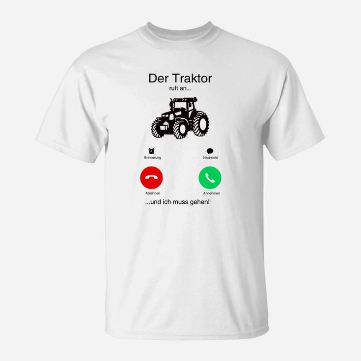 Traktor ruft lustiges T-Shirt, Telefon-Witz für Landwirte