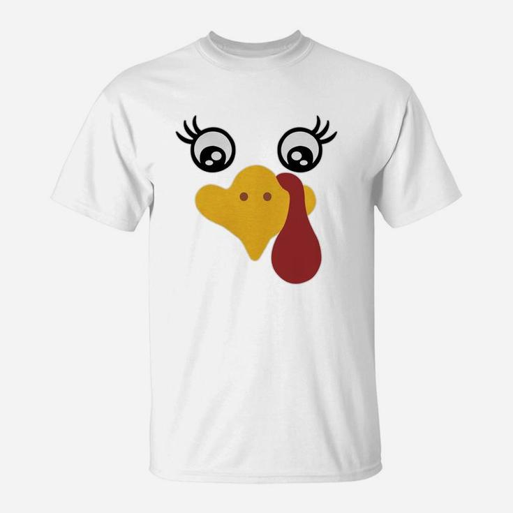 Turkey Face Turkey Trot Thanksgiving Turkey Face T-Shirt