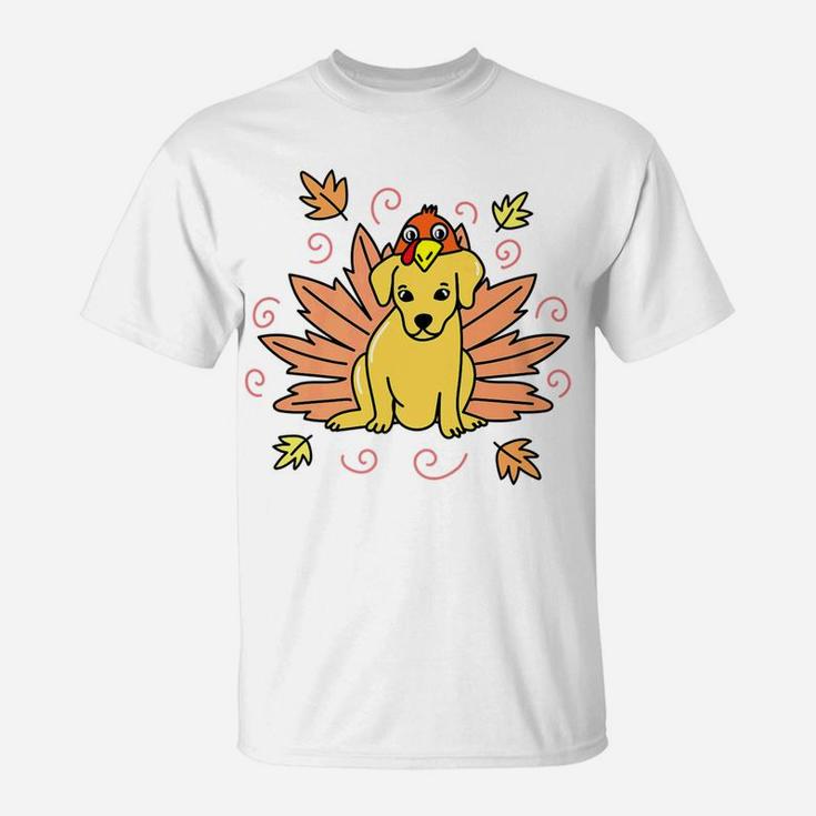 Turkey Pilgrim Riding Golden Retriever Dog T-Shirt