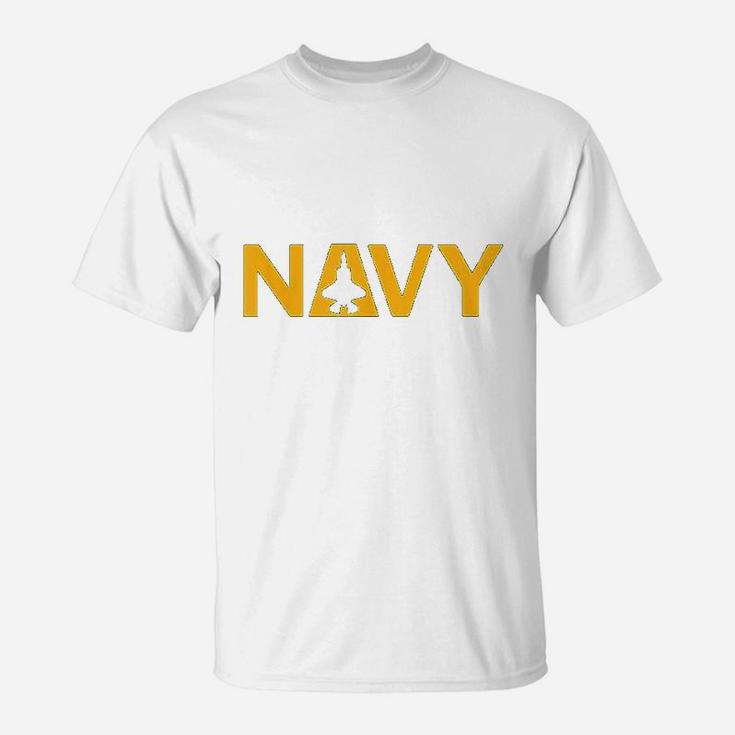 United States Navy Aviation With F35 Jet T-Shirt