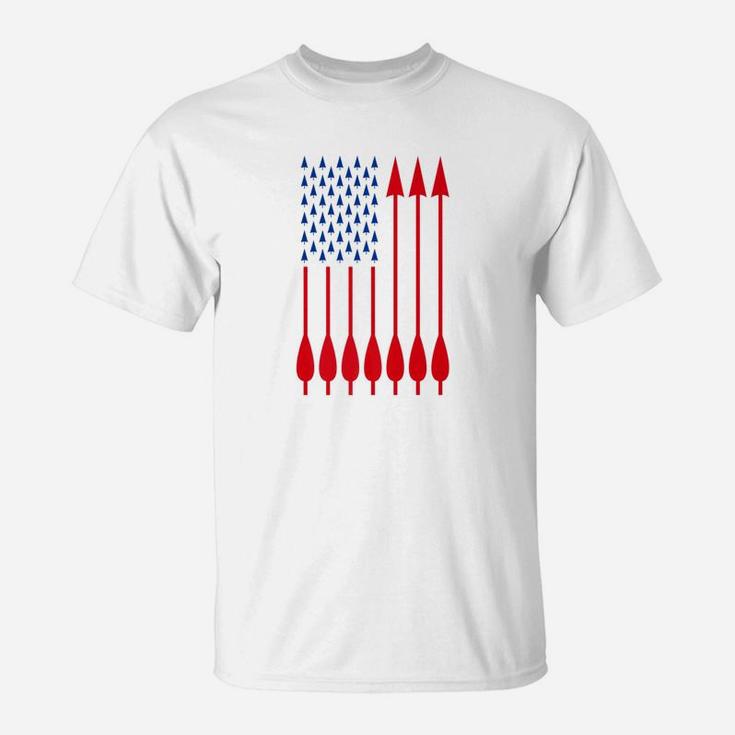 Us American Flag Archery Arrows Hunting Fathers Day Shirt T-Shirt