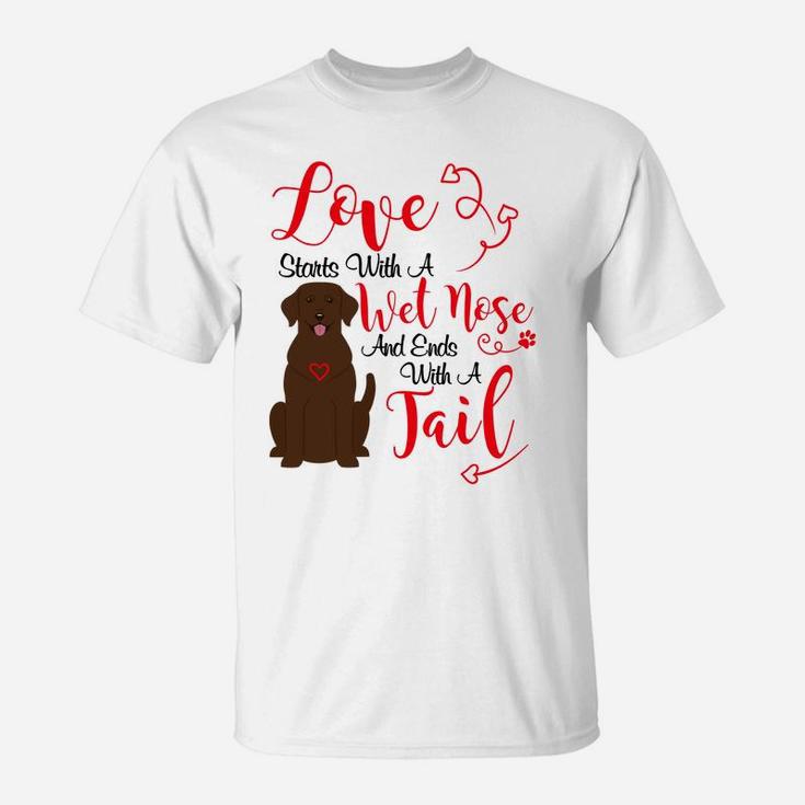 Valentines Day Dog Lover Chocolate Lab Labrador T-Shirt