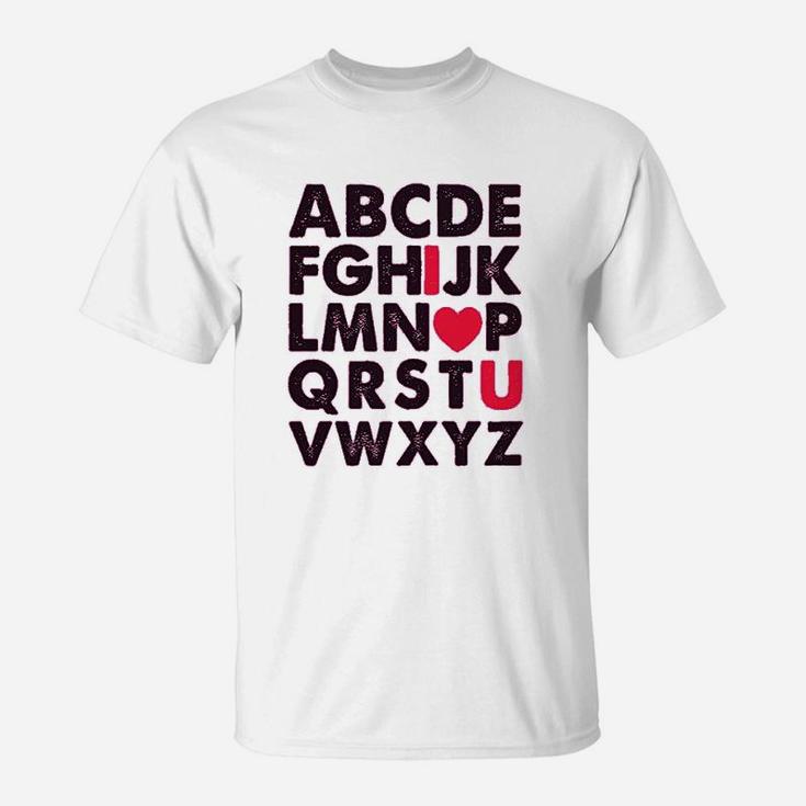 Valentines Day Outfit Alphabet Abc I Love You T-Shirt