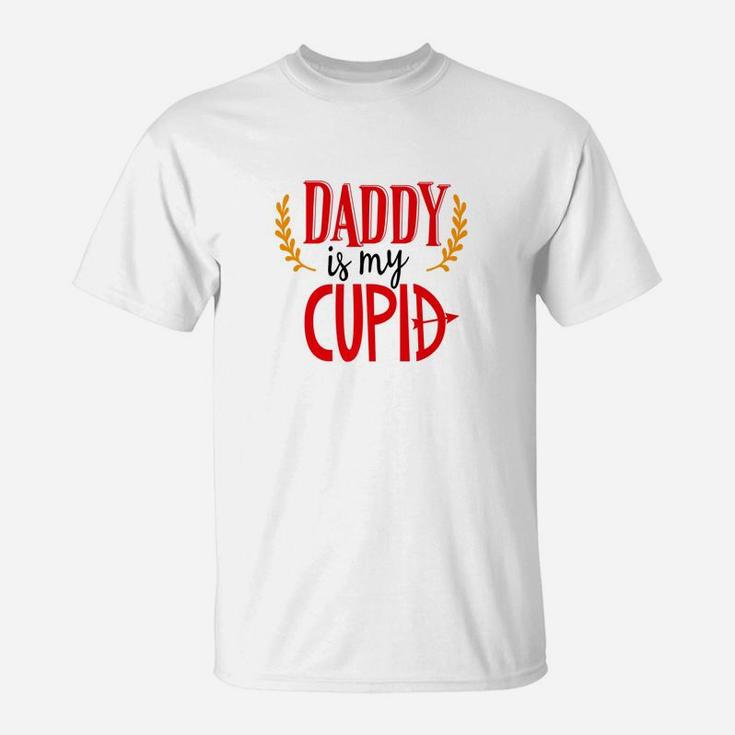 Valentines Day Shirt Daddy Is My Cupid Cute Kids T-Shirt