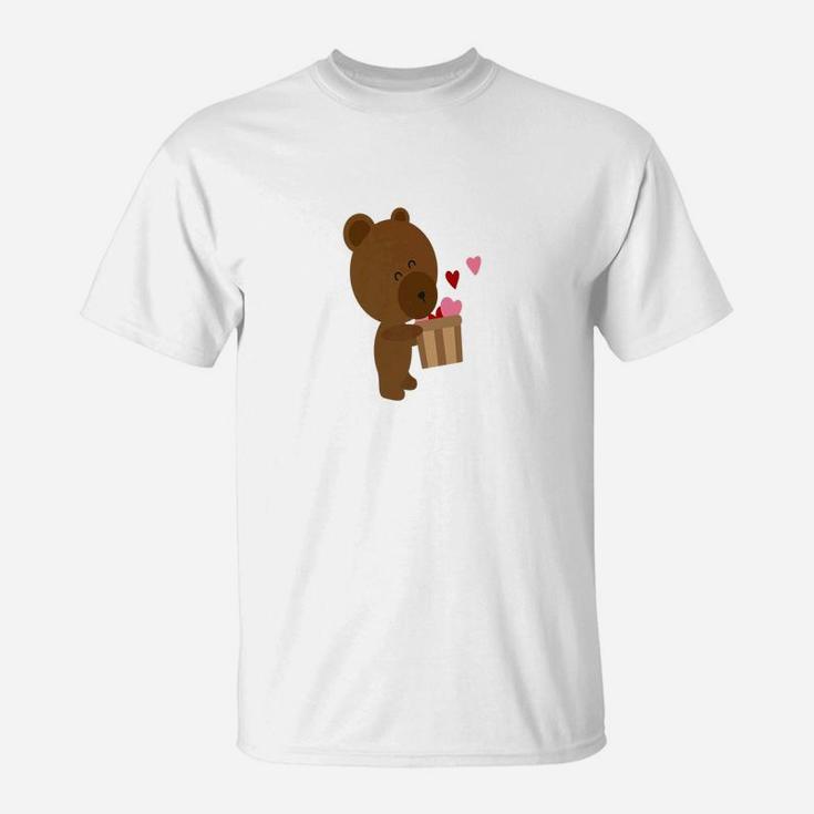 Valentines Day Teddy Bear Love Girlfriend Hearts Gift T-Shirt