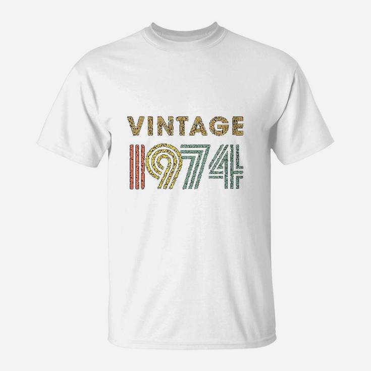 Vintage 1974 Born In 1974 Retro 45th Birthday Gift T-Shirt