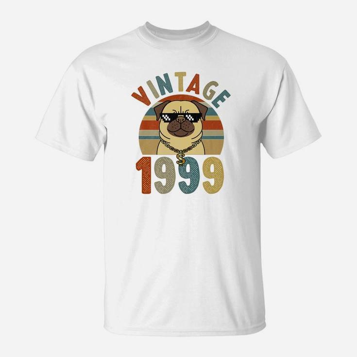 Vintage 20th Birthday Dog Pug Vintage 1999 Classic T-Shirt